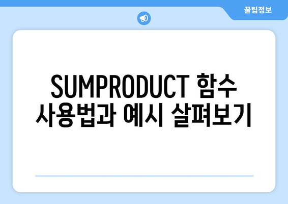 엑셀 SUMPRODUCT 함수로 다중 조건 합계 계산하는 방법 | 엑셀, 함수, 데이터 분석