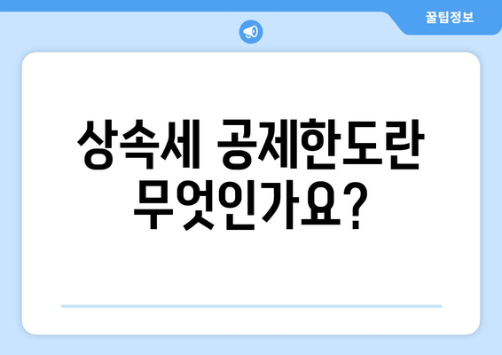 상속세 공제한도 이해하기| 절세를 위한 필수 가이드 | 세금 절감, 상속 계획, 재정 관리"