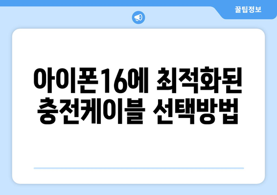 아이폰16 충전케이블 선택 가이드| 호환성, 가격, 추천 모델 포함 | 아이폰16, 충전기, 액세서리