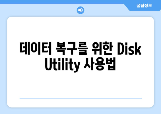 맥북 Disk Utility 활용법| 데이터 복구 및 디스크 관리 팁 | 맥북, 유틸리티, 데이터 안전