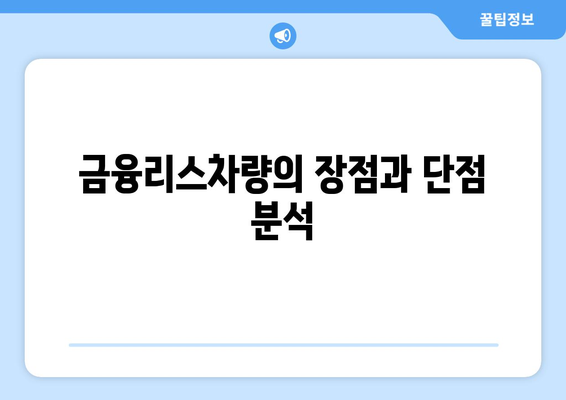 금융리스차량과 업무용 승용차 관련 비용 완벽 가이드 | 금융리스, 차량 비용, 업무용 차량 관리