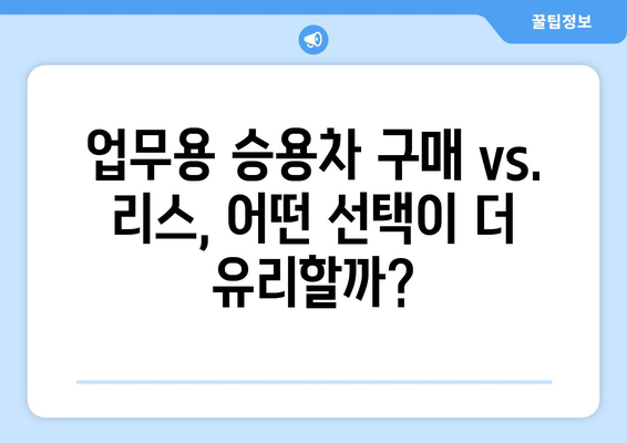 금융리스차량과 업무용 승용차 관련 비용 완벽 가이드 | 금융리스, 차량 비용, 업무용 차량 관리