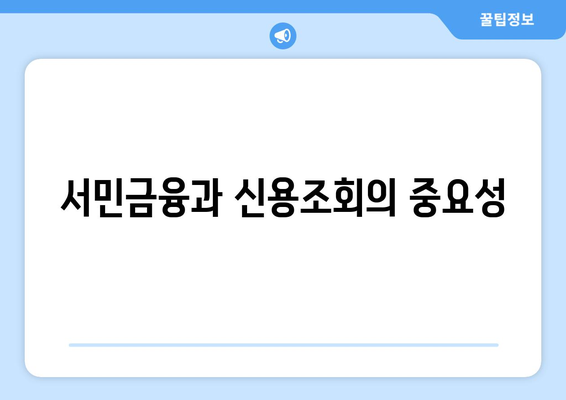 서민금융나들목 신용정보조회 방법과 주의사항 | 서민금융, 신용조회, 금융 정보