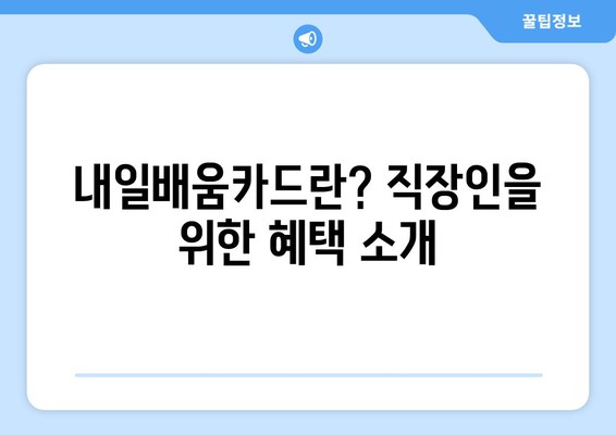 직장인 내일배움카드 신청방법 완벽 가이드 | 교육지원, 직장인 혜택, 자격증 취득