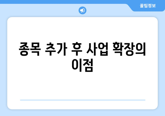 개인사업자등록증 종목 추가 방법| 개인사업자의 성공적인 사업 확장을 위한 가이드 | 개인사업자, 사업 종목, 등록 절차