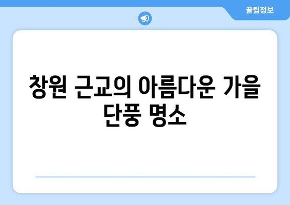 눈으로 즐기는 가을! 창원 근교 가을 분위기 명소 10곳 소개 | 가을 명소, 여행, 창원"