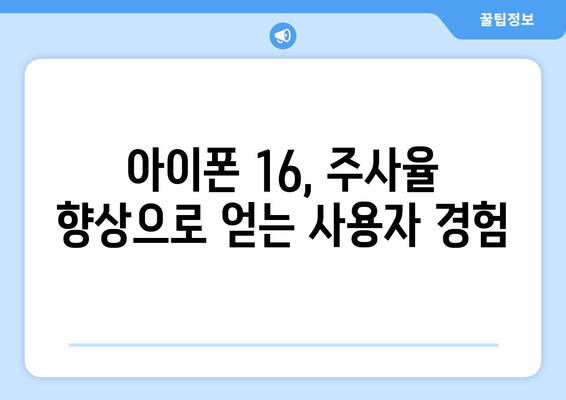 아이폰 16 주사율| 최신 기술과 특징 분석 | 아이폰, 스마트폰, 주사율 정보