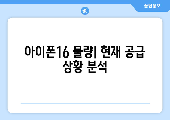 아이폰16 물량