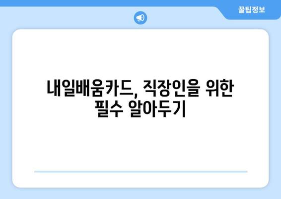 직장인을 위한 내일배움카드 신청자격 안내 | 직장인 교육, 정부 지원, 취업 지원 프로그램