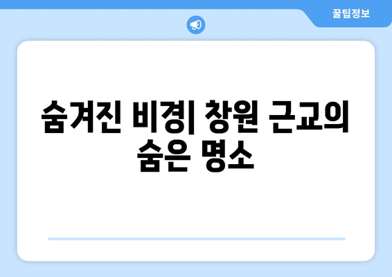 창원 근교 야외 활동 명소 베스트 10 | 캠핑, 트레킹, 자연 탐방