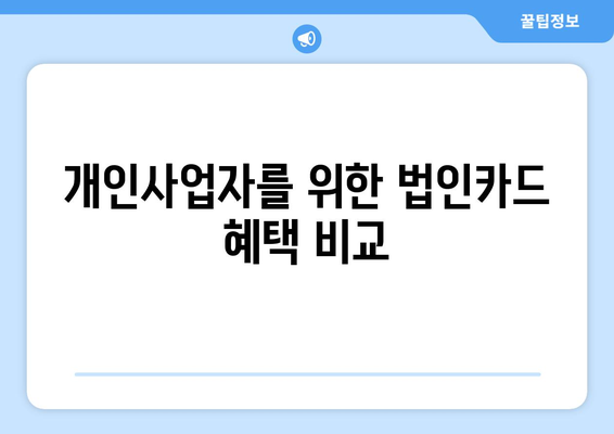 개인사업자를 위한 법인카드 활용법| 절세와 혜택 알아보기 | 개인사업자, 법인카드, 재정 관리