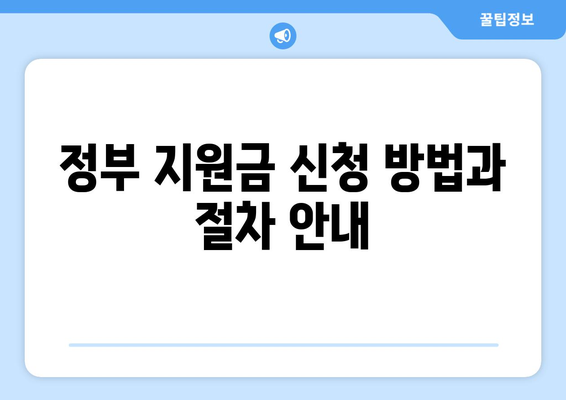 개인사업자 정부 지원금