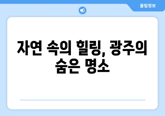 광주 근교 걷기 좋은 산책로 10선! | 광주, 자연, 힐링, 추천 코스