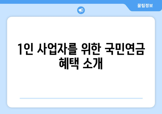 1인 사업자를 위한 국민연금 가입 및 혜택 가이드 | 1인 사업자, 국민연금, 창업 지원