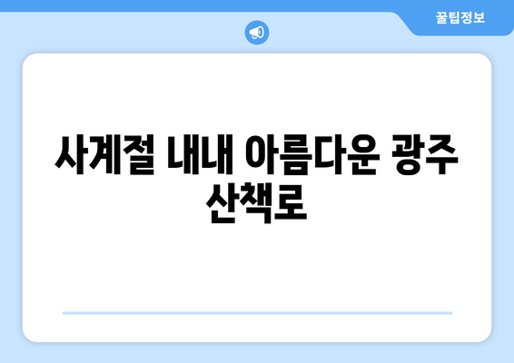 광주 근교 걷기 좋은 산책로 10선! | 광주, 자연, 힐링, 추천 코스