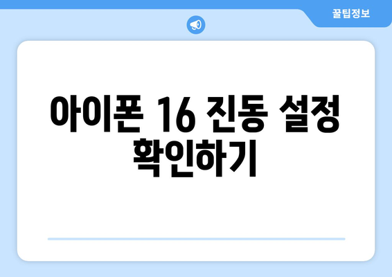 아이폰 16 진동 문제 해결을 위한 단계별 가이드 | 스마트폰, 사용자 도움, 진동 설정